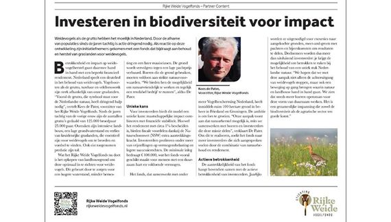 Financieel Dagblad - Investeren in biodiversiteit voor impact